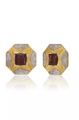 Gemstone studs with gold plating
