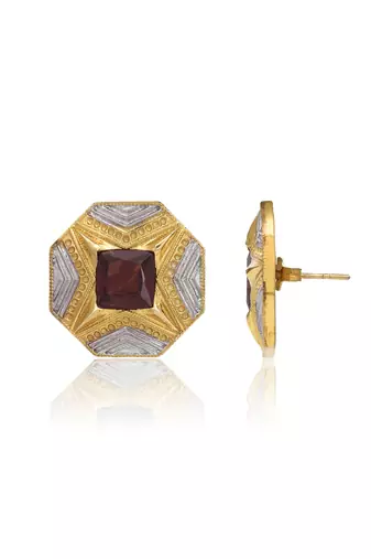 Gemstone studs with gold plating
