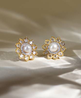Gold earrings with sterling silver base 2