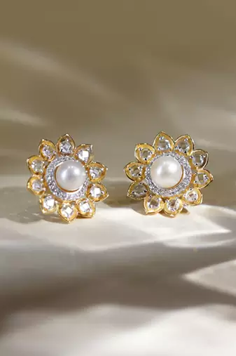 Gold earrings with sterling silver base