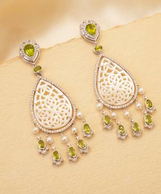White sterling silver earrings 1