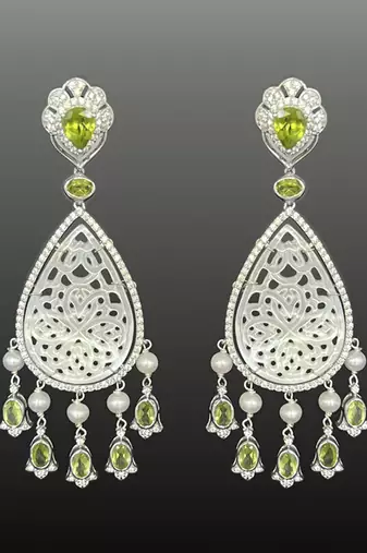 White sterling silver earrings