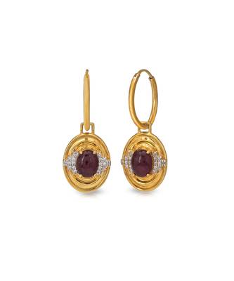 Gold ruby charm  sterling silver earring 3