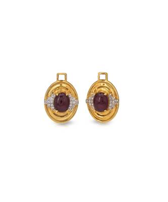 Gold ruby charm  sterling silver earring 4