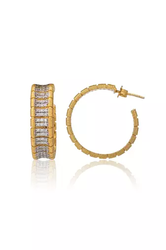 Yellow gold plated sterling silver earrings