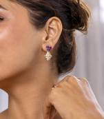 Purple sterling silver studded jewellery earrings