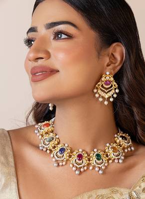 Multicolor sterling silver earrings with gold plating 1