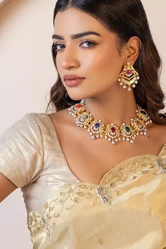 Multicolor sterling silver earrings with gold plating