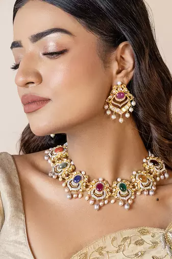 Multicolor sterling silver earrings with gold plating