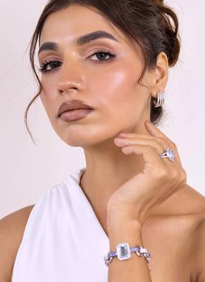 White sterling silver studded jewellery earrings 1