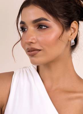 White sterling silver studded jewellery earrings 3