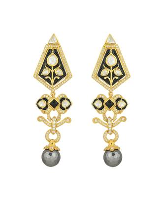 Black sterling silver base earrings 2