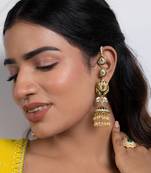 Green sterling silver studded jewellery earrings