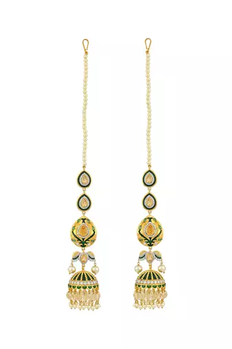 Green sterling silver studded jewellery earrings