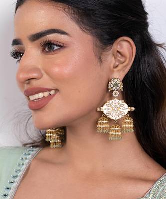 Gold sterling silver rani earrings 1