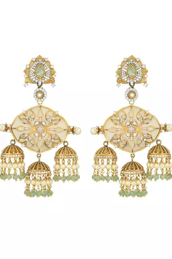 Gold sterling silver rani earrings