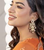 Gold sterling silver lotus earrings