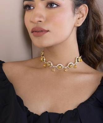 Yellow gold plated choker 1
