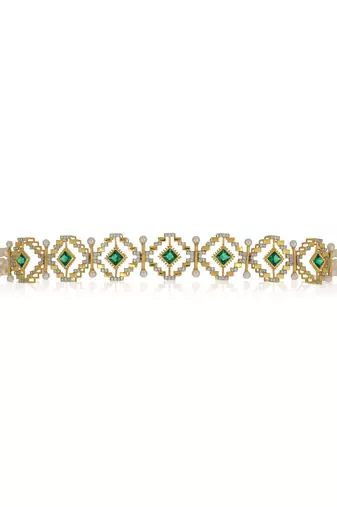 Yellow gold plated necklace set