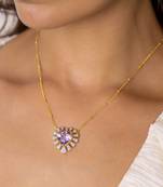 Purple sterling silver heart pendant