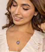 Purple sterling silver pendant