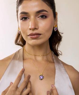 Purple sterling silver pendant 2