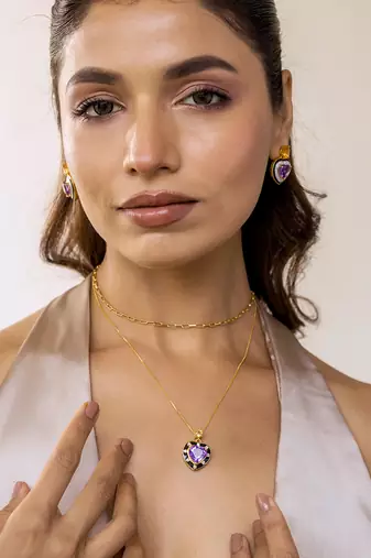 Purple sterling silver pendant