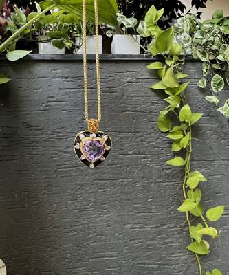 Purple sterling silver pendant 3
