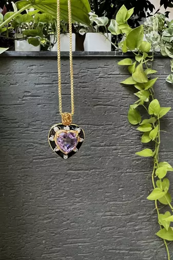 Purple sterling silver pendant