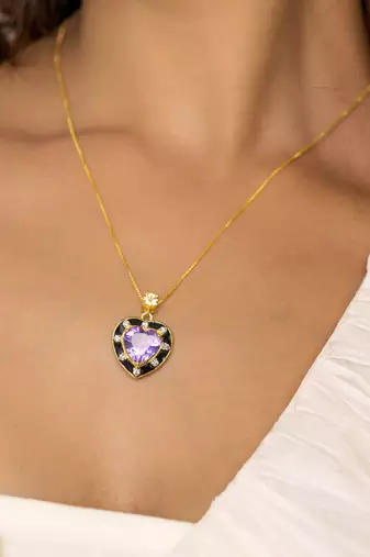 Purple sterling silver pendant