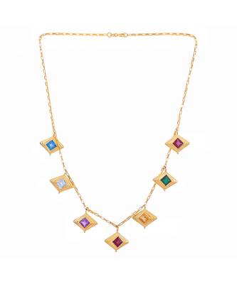 Multicolor gemstone choker 4