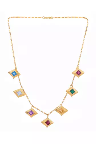 Multicolor gemstone choker
