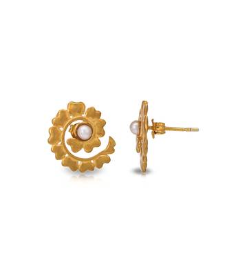 Yellow gold plated pearl necklace 3