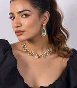 Yellow gold plated citrine necklace