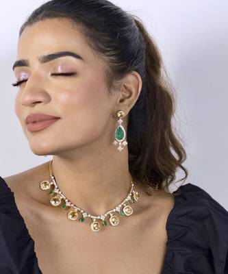 Yellow gold plated citrine necklace 4