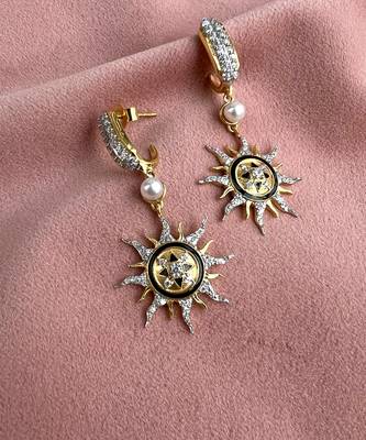 Black studded jewellery sterling silver necklace-set 2