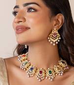 Multicolor navratna necklace set