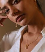 Gold sterling silver studded jewellery necklace