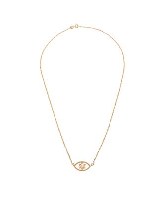 Gold floral evil eye jewellery necklace 3