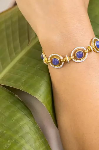 Blue sterling silver bracelet