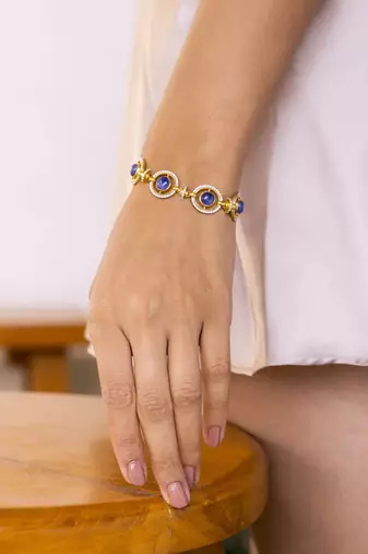 Blue sterling silver bracelet