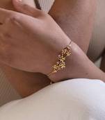 Gold sterling silver floral bracelet