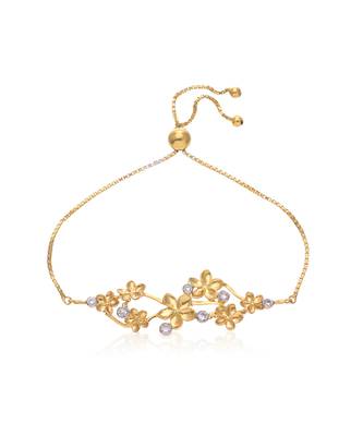 Gold sterling silver floral bracelet 2