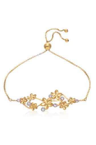 Gold sterling silver floral bracelet