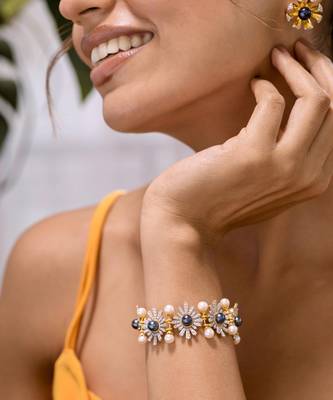 Multicolor sterling silver pearl bracelet 1