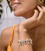 Multicolor sterling silver pearl bracelet