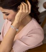 Silver studded jewellery rhodium plated bracelet