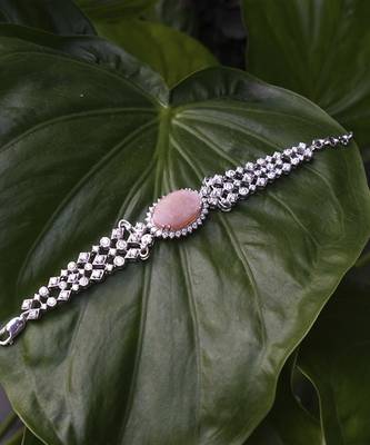 Silver studded jewellery rhodium plated bracelet 2