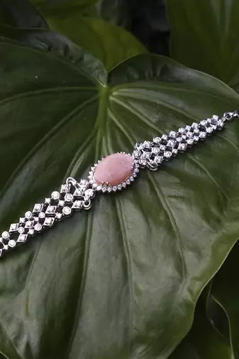 Silver studded jewellery rhodium plated bracelet