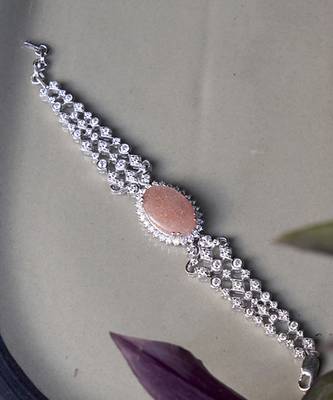 Silver studded jewellery rhodium plated bracelet 3